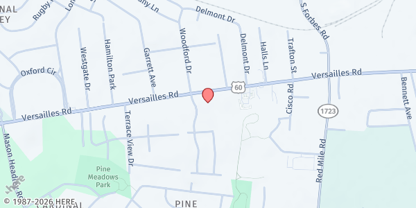 Map showing HOPE Center for Women at 1524 Versailles Rd., Lexington, KY