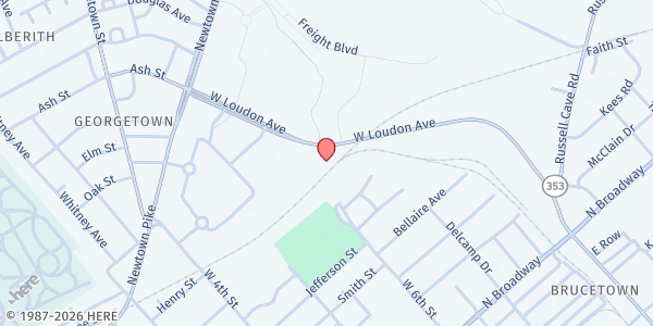 Map showing Hope Center Kitchen at 360 W Loudon Ave, Lexington, KY