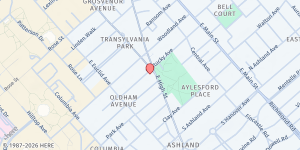 Map showing HopeMobile - Mobile Food Pantry at 530 E High St, Lexington, KY