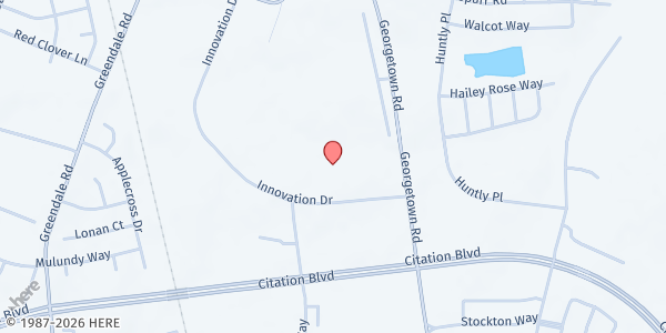 Map showing Lexington Deliveries CSFP at 2201 Innovation Dr, Lexington, KY