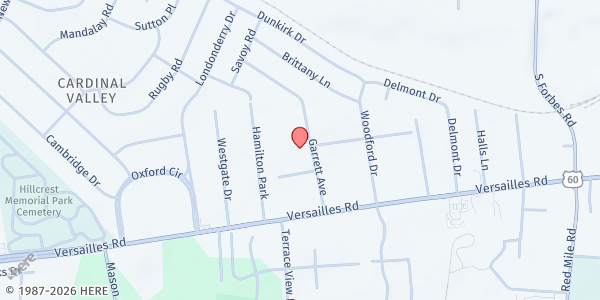 Map showing Lexington Hispanic SDA Church at 125 Garrett Avenue, Lexington, KY