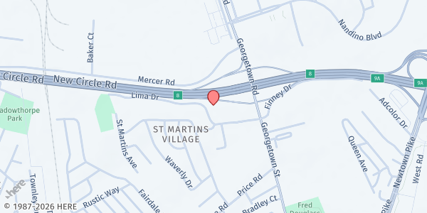 Map showing Lima Drive Food Pantry at 541 Lima Drive, Lexington, KY