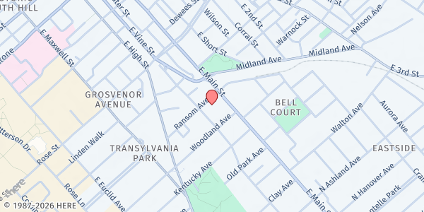 Map showing Meals on Wheels 2nd Presby at 460 East Main Street, Lexington, KY