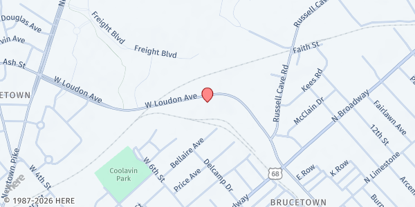 Map showing Privett Center at 250 W Loudon Ave, Lexington, KY