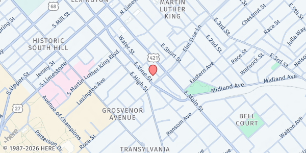 Map showing Rose Tower Apartments CSFP at 137 Rose St., Lexington, KY