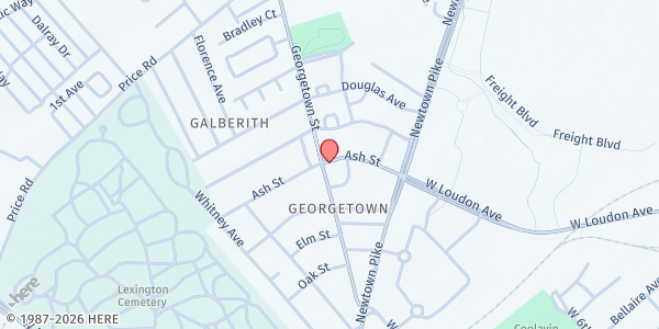 Map showing Share Lexington at 572 Georgetown Street, Lexington, KY