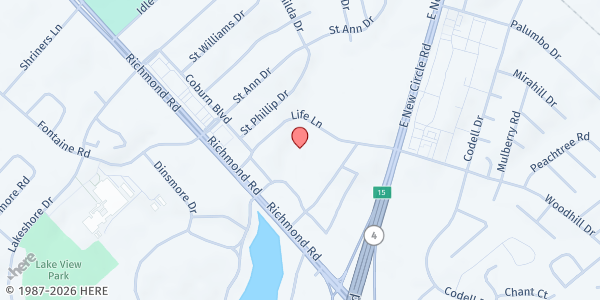 Map showing Southland Christian Church CSFP at 2349 Richmond Rd, Lexington, KY