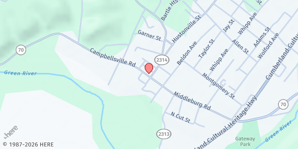 Map showing Gathering Place - Liberty at 614 Campbellsville St, Liberty, KY