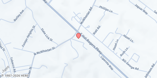 Map showing Calvary Baptist Church at 111 North McWhorter Street, London, KY