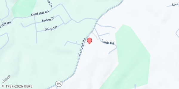 Map showing New Harvest Church at 4185 W. Laurel Road, London, KY