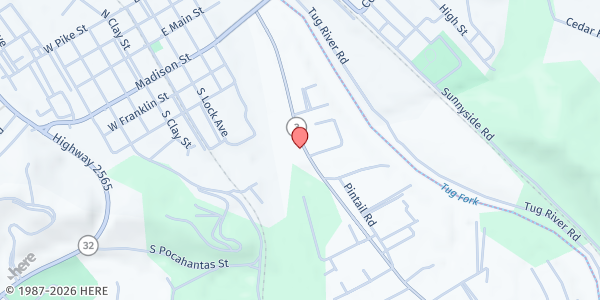 Map showing Louisa/Ft. Gay Food Pantry - 334 S Hwy 3 at 334 S Hwy 3, Louisa, KY