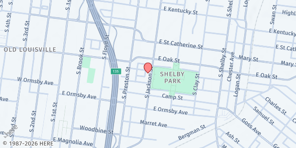 Map showing Bates Community Development Corporation at 1228 South Jackson St., Louisville, KY