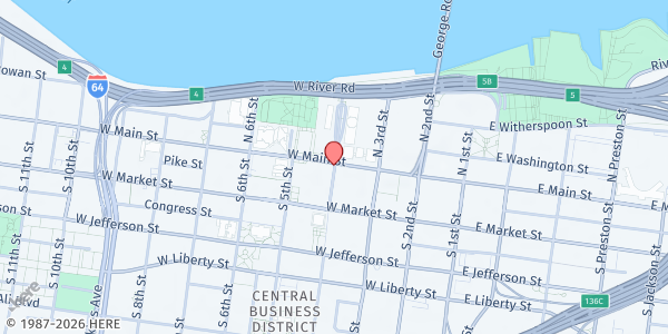 Map showing Calvary Episcopal Church at 21 S. 4th St., Louisville, KY