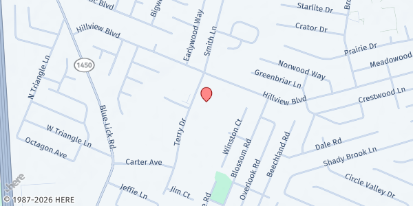 Map showing Hillview Community Christian Church at , Louisville, KY