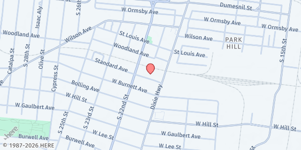 Map showing Hope Distribution Center (The Lord's Kitchen) at 1811 Standard Avenue, Louisville, KY