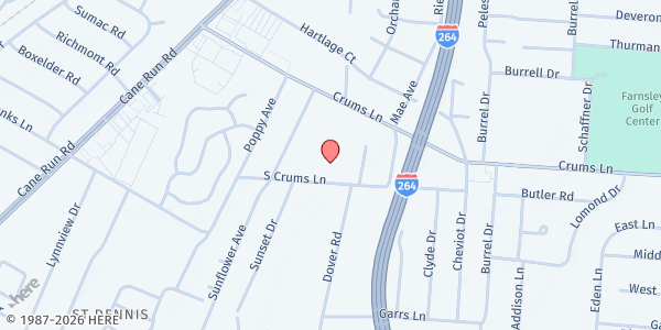 Map showing Praise Covenant - Food Distribution Center at 3107 S Crums Ln, Louisville, KY