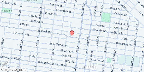 Map showing Sister Visitor Center at 2235 West Market Street, Louisville, KY