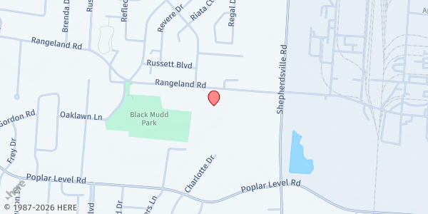 Map showing South East Helping Hands Center at 1816 Rangeland Road, Louisville, KY