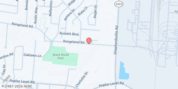 Map showing Southeast Helping Hand Center at 1816 Rangeland Road, Louisville, KY