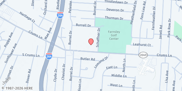 Map showing St. Paul Shively Heights at 2627 Crums Ln, Louisville, KY