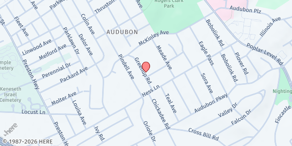 Map showing St. Stephen Martyr Catholic Church at 3015 Greenup Road, Louisville, KY