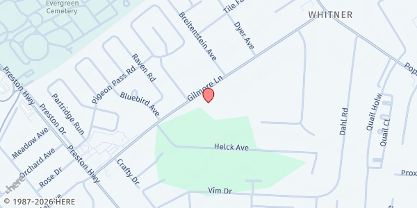 Map showing New Covenant Church of God at 1272 Gilmore Ln., Lynnview, KY