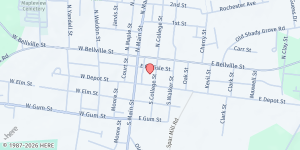 Map showing Marion Baptist Church at 131 E Depot St, Marion, KY