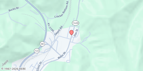 Map showing Martin Area Senior Citizens CSFP at 106 Ruthie Daniels Dr., Martin, KY