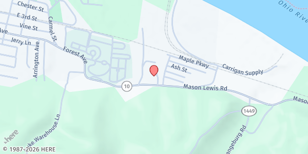 Map showing Licking Valley CAP MASON CSFP at 1679 Forest Ave., Maysville, KY