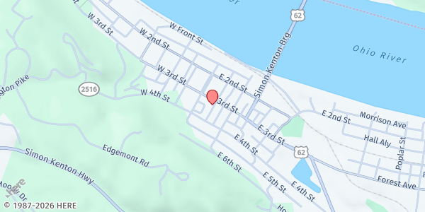 Map showing Mason County Food Pantry at 18 E. Third Street, Maysville, KY