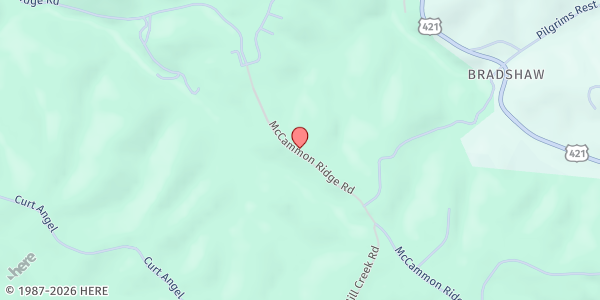 Map showing Jackson County Food Pantry at 1257 McCammon Ridge Road, McKee, KY