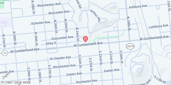 Map showing First Baptist Church Middlesboro at 2300 W. Cumberland Ave., Middlesboro, KY