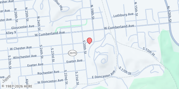 Map showing Saint Julian Catholic Church at 118 E. Chester Ave., Middlesboro, KY