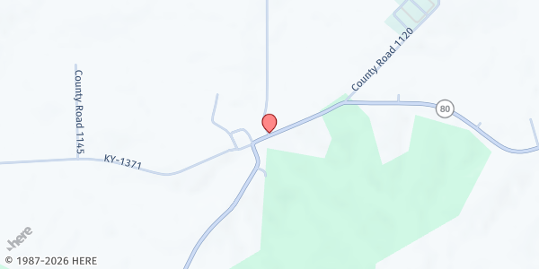 Map showing Milburn United Methodist Church at Hwy. 80 E., Milburn, KY