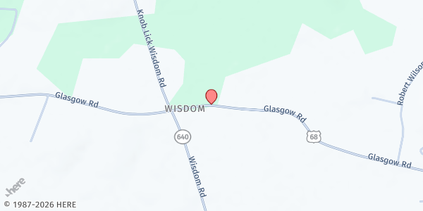 Map showing Milburn United Methodist Church at HWY 80 E., Milburn, KY