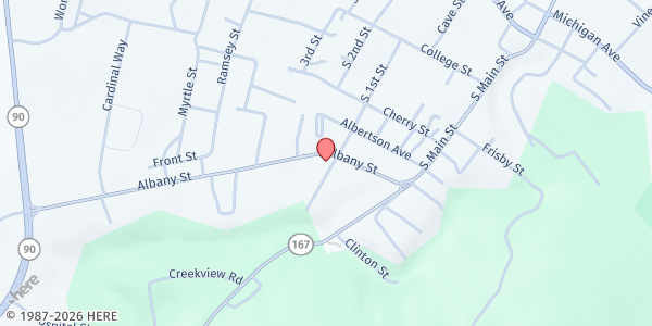 Map showing House of Blessings Soup Kitchen at 26 1st Street, Monticello, KY