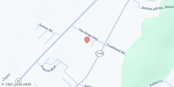 Map showing Steubenville Baptist Church at 222 The Kings Highway, Monticello, KY