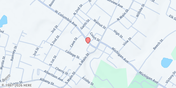 Map showing Wayne County Lake Cumberland Community Action at 75 Columbia Avenue, Monticello, KY