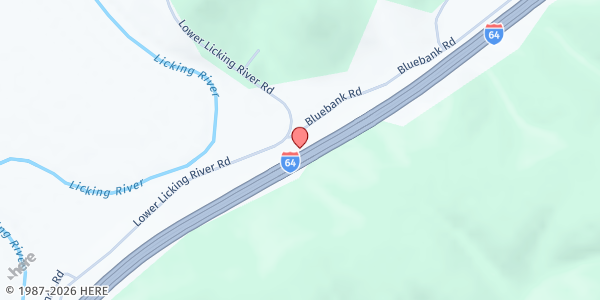 Map showing Bluebank Church at , Morehead, KY