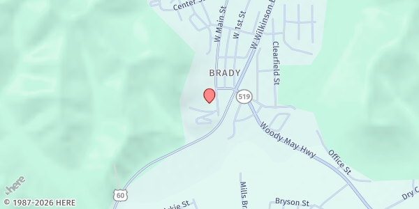 Map showing Bluebank Church Ministry at 1019 W. Main St., Morehead, KY