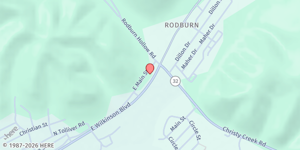 Map showing Christian Social Services at 1446 East Main Street, Morehead, KY