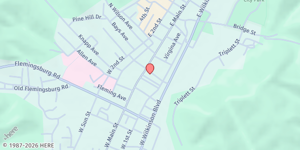 Map showing Gateway Helping Hand Food Banks and Outreach Center at 204 Morehead Plaza, Morehead, KY