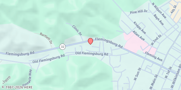 Map showing Gateway Homeless Coalition Shelter at 695 Flemingsburg Rd, Morehead, KY
