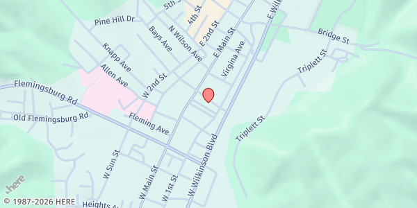 Map showing Morehead Gateway Helping Hands at 304 Morehead Plaza, Morehead, KY