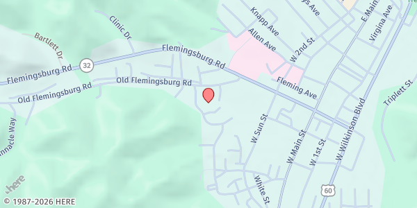 Map showing Morehead Seniors at 200 Heritage Place, Morehead, KY