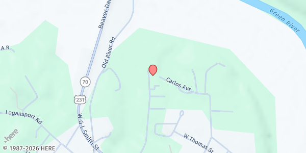 Map showing Butler Co. Community Action at 462 Boat Factory Road, Morgantown, KY