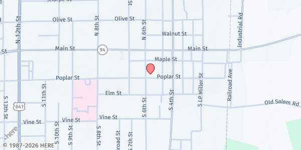 Map showing First United Methodist Church (FA) at 504 Poplar St, Murray, KY