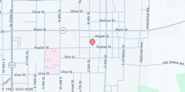 Map showing First United Methodist (Murray) at 503 Maple St., Murray, KY