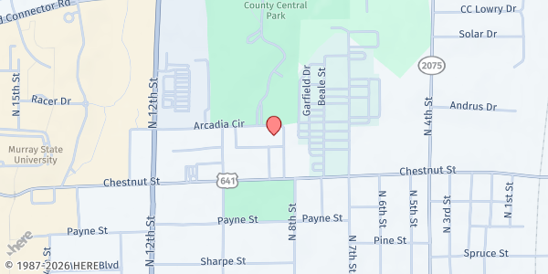 Map showing Murray Calloway County Need Line at 509 North 8th Street, Murray, KY