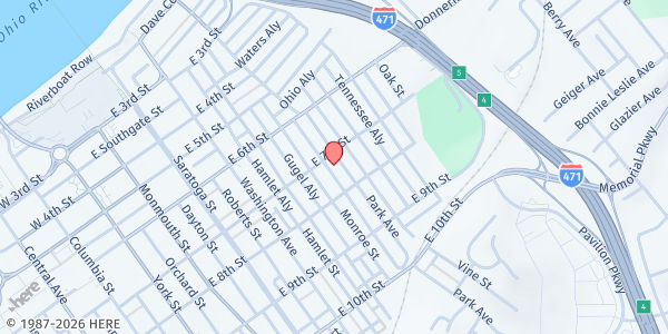 Map showing Brighton Center at 706 Park Avenue, Newport, KY